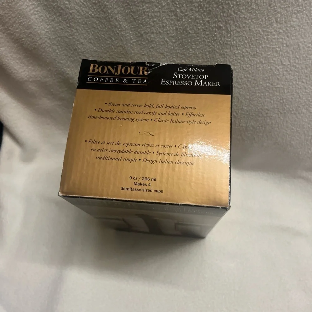 Benjour Stainless Steel Espresso Maker - Black Handle